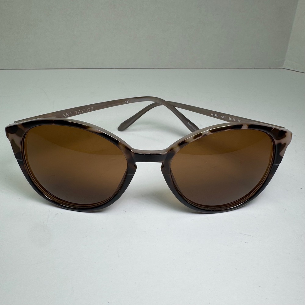 Ann Taylor Women's TortoiseShell Cat Eye Sunglasses Frame Brown Lens #55-19-140